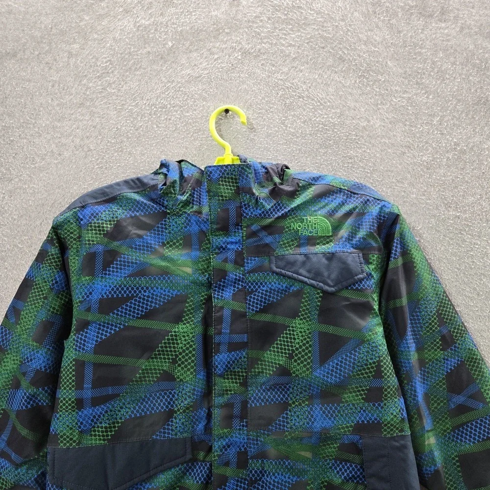 The North Face Boys Jacket M (10/12) Blue‎ Embroidered Geometric Heatseeker